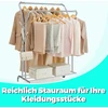 SONGMICS drabužių stovas su ratukais, 2 drabužių strypai, drabužių kabykla