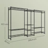 Songmics Drabužių stovas Atvira spinta 30x206.4x157.1 cm Juodas plienas