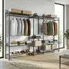 Songmics Drabužių stovas Atvira spinta 30x206.4x157.1 cm Juodas plienas