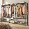 Songmics Drabužių stovas Atvira spinta 30x206.4x157.1 cm Juodas plienas
