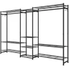 Songmics Drabužių stovas Atvira spinta 30x206.4x157.1 cm Juodas plienas