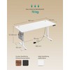 Songmics Elektrinis aukščio reguliuojamas stalas 160x70x72-120 cm baltas plienas
