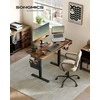 Songmics Elektrinis rašomasis stalas 120x60x72-120 cm rudos spalvos
