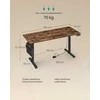 Songmics Elektrinis reguliuojamo aukščio rašomasis stalas 160x70x72-120 cm rudos spalvos plienas