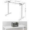 Songmics Elektrinis stalo rėmas 60x107,5x69 cm baltas plienas