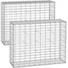 Songmics Gabionų krepšiai 100 x 80 x 30 cm, 2 vnt., sidabriniai