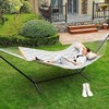 SONGMICS dygsniuotas hamakas su bambukiniais skersiniais 200 x 140 cm, 225 kg GDC034G02