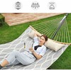 SONGMICS dygsniuotas hamakas su bambukiniais skersiniais 200 x 140 cm, 225 kg GDC034G02