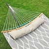 SONGMICS dygsniuotas hamakas su bambukiniais skersiniais 200 x 140 cm, 225 kg GDC034G02