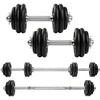 Songmics Hanteliai, 2 x 15 kg ketaus hantelių rinkinys, reguliuojamas