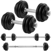 Songmics Hanteliai, 2 x 15 kg ketaus hantelių rinkinys, reguliuojamas