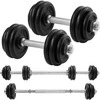 Songmics Hanteliai, 2 x 15 kg ketaus hantelių rinkinys, reguliuojamas