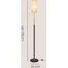 Songmics RGB LED reguliuojamo aukščio toršeras, juodas, 25 x 25 x 148–178 cm