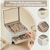 SONGMICS papuošalų dėžutė, 4 aukštų papuošalų dėžutė, papuošalų dėžutė su stikliniu dangčiu