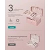 SONGMICS papuošalų dėžutė kelionėms, 2 lygiai, dovanų idėja, pastelinė rožinė