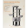 Songmics Kačių medis 55x55x195 cm Pilka Juoda Sisalo audinys