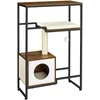 Songmics Kačių medis 74x34x114 cm Ruda mediena ir plienas
