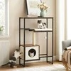 Songmics Kačių medis 74x34x114 cm Ruda mediena ir plienas