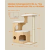 Songmics Kačių draskyklė su guoliu ir sizalio kilimėliu, migdolų geltonos spalvos, 88 cm