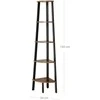 Songmics Kampinė lentyna 37.2x37.2x159 cm Chaki plienas