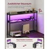 Songmics Kampinis stalas su LED apšvietimu, juodas, 140 x 100 x 150 cm