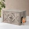 Songmics Katės kraiko dėžės spintelė, 80x53x49,2 cm, pilkšvai ruda