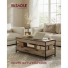 Songmics Vasagle Žurnalinis staliukas su stalčiais 50 x 120 cm ruda juoda