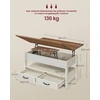 Songmics Žurnalinis staliukas 50 x 100 x 49.1/64.1 cm