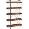 Songmics Knygų lentyna 100x28x178 cm Ruda medžio drožlių plokštė Plienas