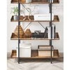 Songmics Knygų lentyna 100x28x178 cm Ruda medžio drožlių plokštė Plienas
