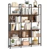 Songmics Knygų lentyna 128x24x187,1 cm Ruda Juoda Plienas
