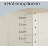 Songmics VASAGLE komoda su apšvietimu ir įkrovimo stotele, virtuvės spintelė, daiktų laikymo spintelė, su durelėmis ir stalčiais, 39,5 x 106,5 x 180,6 cm, reguliuojamos lentynos, kaimiško stiliaus, senovinio balto atspalvio