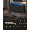 Songmics VASAGLE komoda su LED apšvietimu ir maitinimo lizdais, 6 stalčių, 40 × 119 × 81,2 cm, LTS316BC01