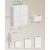 Songmics Komoda 76.7x30x95.2 cm Balta Plienas MDF Audinys Saugykla