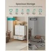 Songmics Komoda 76.7x30x95.2 cm Balta Plienas MDF Audinys Saugykla