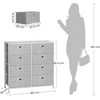 Songmics Komoda, 80x30x81.5 cm, pilka ir balta