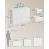 Songmics Komoda 98.8x30x74.7 cm Balta Plienas