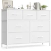 Songmics Komoda 98.8x30x74.7 cm Balta Plienas