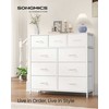 Songmics Komoda 98.8x30x96.2 cm Balta Plienas