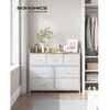 Songmics Komoda 98x28.5x85 cm Balta Audinys