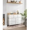 Songmics Komoda 98x28.5x85 cm Balta Audinys