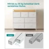 Songmics Komoda 98x28.5x85 cm Balta Audinys