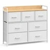 Songmics Komoda 98x28.5x85 cm Balta Audinys