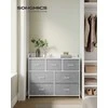 Songmics Komoda, 98x28.5x85 cm, pilka ir balta