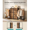 Songmics Komoda su 5 medžiaginiais stalčiais ir drabužių skersiniu, ruda 96,2 × 30 × 117,7 cm