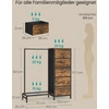 Songmics Komoda su 5 medžiaginiais stalčiais ir drabužių skersiniu, ruda 96,2 × 30 × 117,7 cm