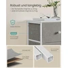 Songmics Komoda su 5 medžiaginiais stalčiais siaura balandžių pilka-kreminė balta
