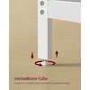 Songmics Kompiuterio stalas 120x60x76 cm Baltas Plienas