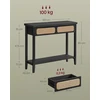 Songmics Konsolinis stalas 100x30x80 cm Juodas MDF