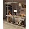 Songmics Konsolinis stalas 100x35x80 cm Rudas Juodas Plienas